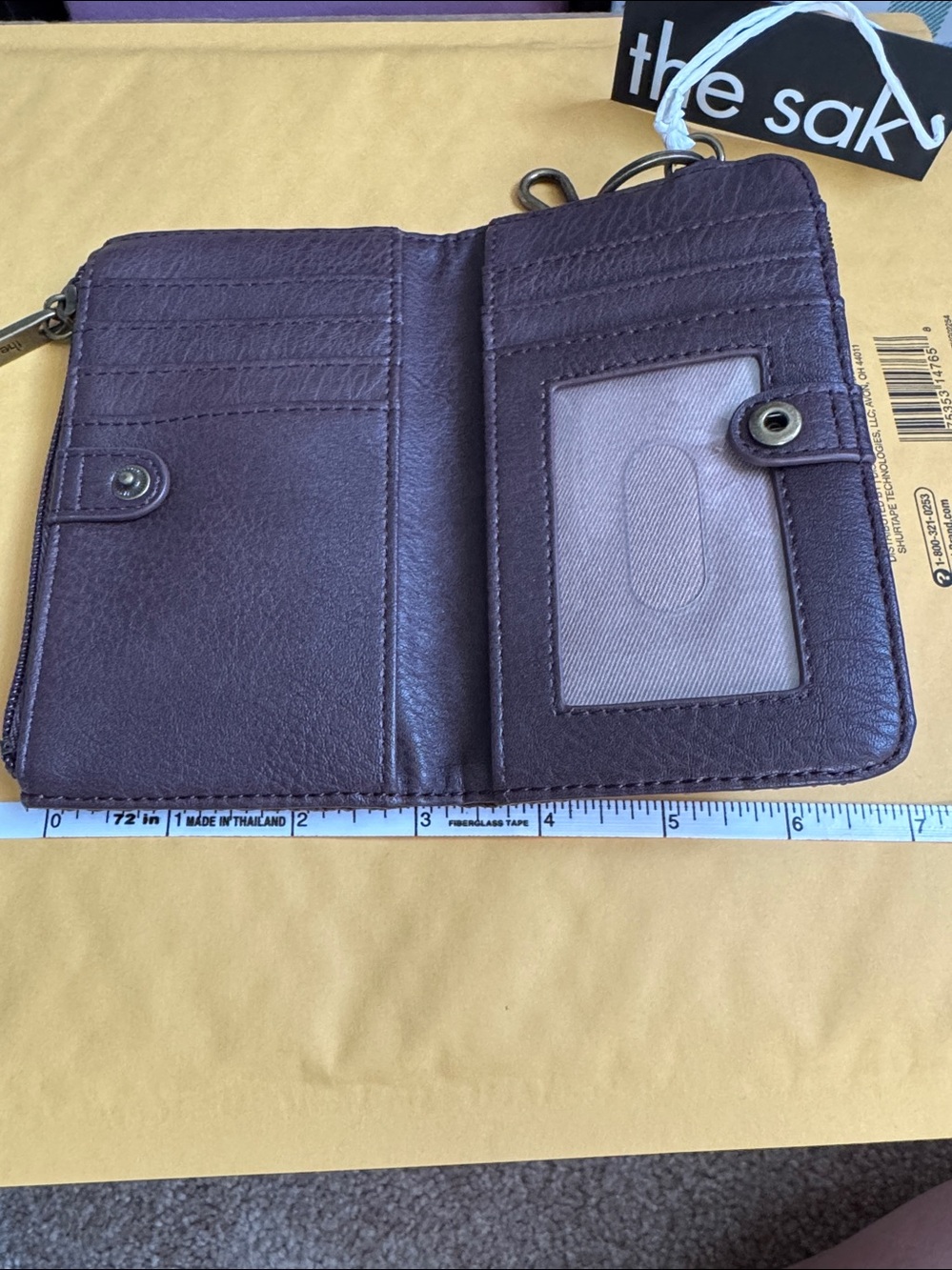 The Sak Crochet Checkerboard Card Wallet - Dark Brown & Light Taupe - Picture 7 of 7